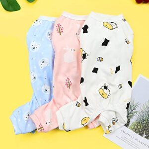 2 Pieces Dog Pajamas Cute Funny Printed for Cotton Puppy Clothes Holiday Festival Party Dogs Costumes Doggie Shirts Cat Outfits Dog Sweatshirt for Small Dogs Cats Boy Girl Clothes