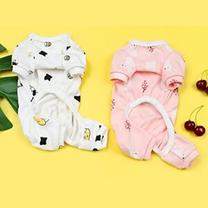 2 Pieces Dog Pajamas Cute Funny Printed for Cotton Puppy Clothes Holiday Festival Party Dogs Costumes Doggie Shirts Cat Outfits Dog Sweatshirt for Small Dogs Cats Boy Girl Clothes