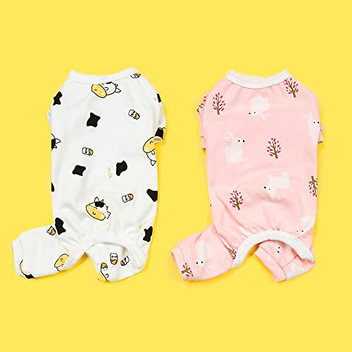 2 Pieces Dog Pajamas Cute Funny Printed for Cotton Puppy Clothes Holiday Festival Party Dogs Costumes Doggie Shirts Cat Outfits Dog Sweatshirt for Small Dogs Cats Boy Girl Clothes