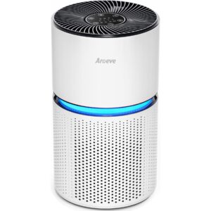 AROEVE Air Purifiers for Home Large Room Up to 1095 Sq Ft Air Cleaner Coverage CADR 220m³/h H13 True HEPA Remove 99.9% of Dust, Pet Dander, Pollen for Office, Bedroom, MK03- White