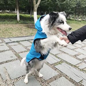 Dog Rain Coat with Adjustable Waterproof Dog Clothes Dog Jacket, Pet Hoodie with Lightweight Reflective Strip Pocket Rain Dog Rain Coat Hooded Slicker Poncho for Small Medium Large Dogs Outdoor