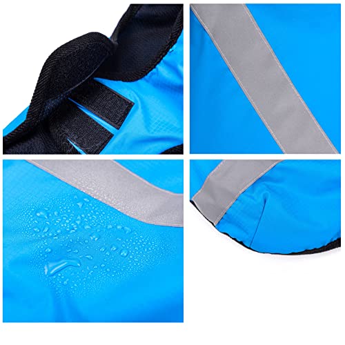 Dog Rain Coat with Adjustable Waterproof Dog Clothes Dog Jacket, Pet Hoodie with Lightweight Reflective Strip Pocket Rain Dog Rain Coat Hooded Slicker Poncho for Small Medium Large Dogs Outdoor