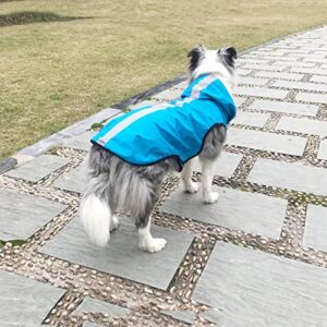 Dog Rain Coat with Adjustable Waterproof Dog Clothes Dog Jacket, Pet Hoodie with Lightweight Reflective Strip Pocket Rain Dog Rain Coat Hooded Slicker Poncho for Small Medium Large Dogs Outdoor