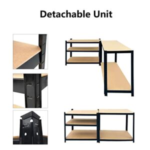 Shelving Units for Storage, Garage Shelving Units, 5 Tier Heavy Duty Metal Kitchen Shelves Utility Racking Unit, Office Storage Shelves, 875kg Capacity Shed Storage, Greenhouse Shelving, 39"x20"x77"