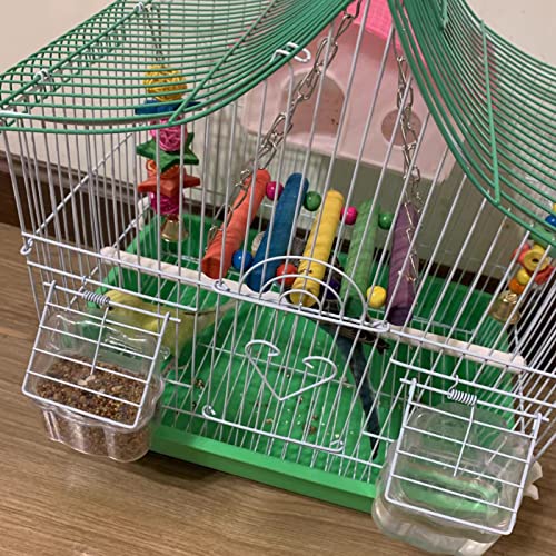 Toysructin Bird Parrot Toys, 6Pcs Bird Cage Ladder Bell Toy for Parrots Parakeets, Wooden Bird Swings for Small Birds Hanging Hammock Toys for Cockatiels,Conures, Budgie,Love Birds Cage Accessories