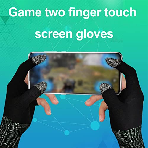 Uwariloy Game Gloves - E-Sports Gloves, Anti-Sweat Breathable Finger Sleeves Highly Sensitive Seamless Thumb Sleeves for Touch Screen (1pair)