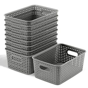 9 Pack Small Plastic Storage Baskets Durable Small Laundry Basket Organizer Bins Shelves Baskets for Kitchen Organization Countertops Desktops Cabinets Bedrooms Bathrooms, ‎8.7x 5.8x3.6 Inches