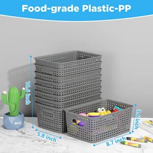 9 Pack Small Plastic Storage Baskets Durable Small Laundry Basket Organizer Bins Shelves Baskets for Kitchen Organization Countertops Desktops Cabinets Bedrooms Bathrooms, ‎8.7x 5.8x3.6 Inches