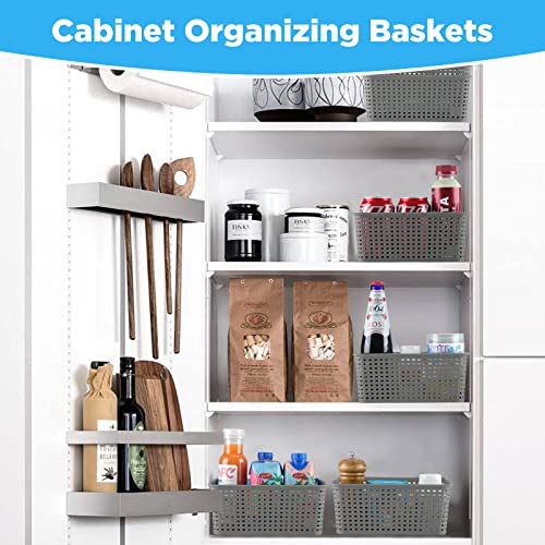 9 Pack Small Plastic Storage Baskets Durable Small Laundry Basket Organizer Bins Shelves Baskets for Kitchen Organization Countertops Desktops Cabinets Bedrooms Bathrooms, ‎8.7x 5.8x3.6 Inches