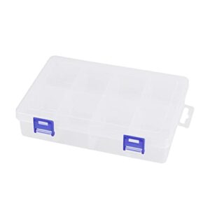 sewacc transparent plastic storage box 8 grids portable organizer box with adjustable dividers clear crafts and jewelry storage box for beads earring