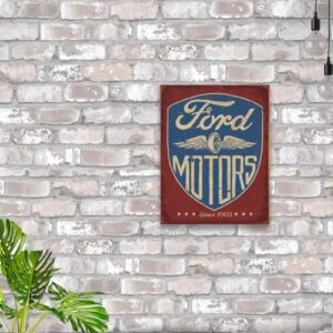 Desperate Enterprises Ford Motors - Since 1903 Tin Sign - Nostalgic Vintage Metal Wall Décor - Made in USA