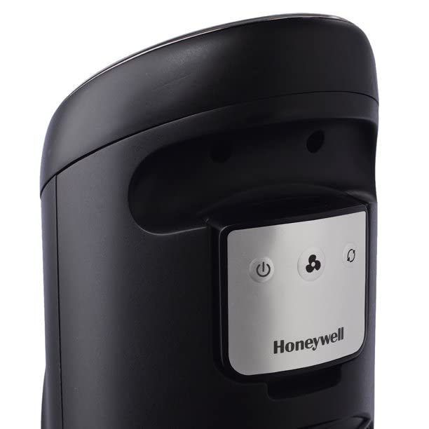 Honeywell QuietSet Oscillating Electric Tower Stand Fan 40”, Powerful and Quiet 5-Speeds with Remote Control, Black - HYF260BV2 (Renewed)