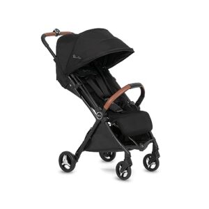 silver cross jet 3 full size tsa approved infant & toddler stroller, lightweight airplane travel pram, compact one hand fold baby strollers w/water resistant rain cover, holds newborn - 55 lbs, black