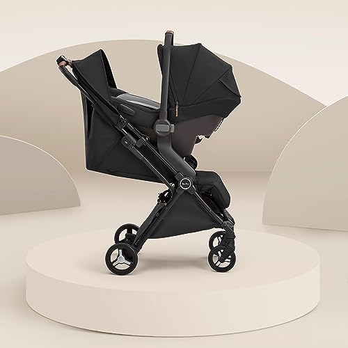 Silver Cross Jet 3 Full Size TSA Approved Infant & Toddler Stroller, Lightweight Airplane Travel Pram, Compact One Hand Fold Baby Strollers W/Water Resistant Rain Cover, Holds Newborn - 55 Lbs, Black