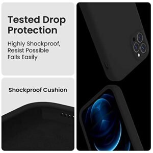 FireNova for iPhone 14 Pro Case, Silicone Upgraded [Camera Protection] Phone Case with [2 Screen Protectors], Soft Anti-Scratch Microfiber Lining Inside, 6.1 inch, Black