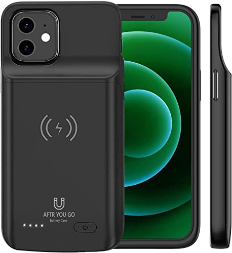 AFTRYOUGO Battery Case for iPhone 12/12 Pro(6.1 inches),7000mAh Ultra-Thin Portable Charger case, Supports MagSafe Wireless Charging, Compatible with iPhone 12 / iPhone 12 Pro (XDL-640MW)-Black