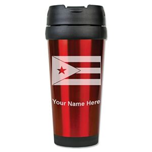 lasergram 16oz coffee travel mug, flag of puerto rico, personalized engraving included (red)