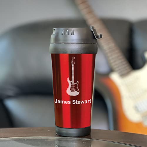 LaserGram 16oz Coffee Travel Mug, Rooster, Personalized Engraving Included (Red)