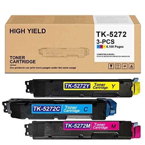 ALUMUINK Super high Yield Toner Cartridge TK 5272 Compatible TK-5272C TK-5272M TK-5272Y Replacement for ECOSYS M6235cidn M6630cidn M6635cidn P6230cdn Printer (1C+1M+1Y, 3 Pack)