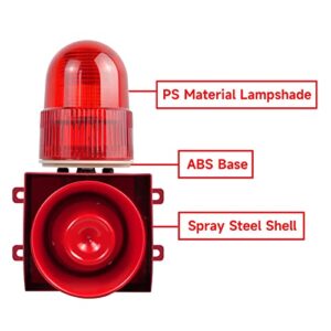 Industrial Sound and Light Alarm Siren - LED Strobe Warning Light 120dB Loud Horn Outdoor Security Siren 25W AC110V