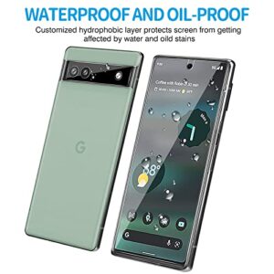 [3+3 Pack] Glass Screen Protector for Google Pixel 6a 5G, 9H Tempered Glass, Fingerprint Compatible,HD Clear Case Friendly Anti Scratch