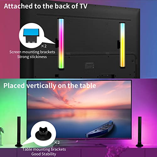 PIMBTPE Smart RGB Light Bar, 4 Pack Smart Light Bar with Scene and Music Modes, Gaming Lights Ambient Lighting with TV Backlight for Entertainment, Movies, Bedroom Decoration (APP & Remote Control)