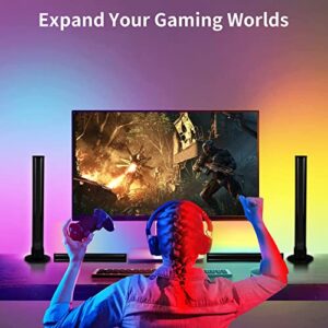 PIMBTPE Smart RGB Light Bar, 4 Pack Smart Light Bar with Scene and Music Modes, Gaming Lights Ambient Lighting with TV Backlight for Entertainment, Movies, Bedroom Decoration (APP & Remote Control)