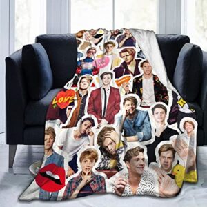 blanket jace norman soft and comfortable warm fleece blanket for sofa,office bed car camp couch cozy plush throw blankets beach blankets