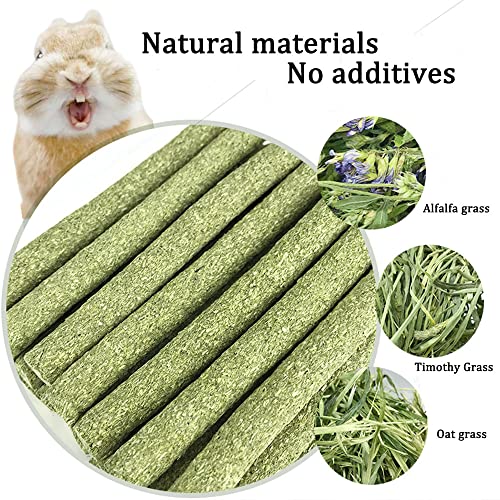 antiai Guinea Pig Toys Apple Sticks Timothy Hay Sticks 2 Combination, Rabbit Toy Bunny Treats Natural Hamster Chinchilla Rat Gerbil Chew Toys for Teeth Care