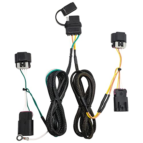 MECMO 4 Pin Trailer Wiring Harness for 2010-2017 GMC Terrain/Chevrolet Equinox, Plug-in Simple Custom-Fit T-Connector Equinox & Terrain 4 Pin Trailer Hitch Wiring