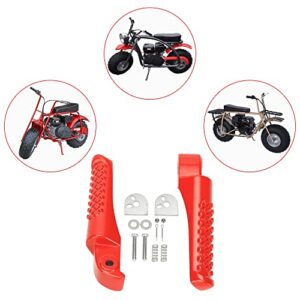 GREHUA Foot Pegs Footrest Bracket Set Assembly Kit for 6.5Hp 212cc 196cc Coleman BT200X CT200U-EX CT200U-EXR CT200U Trail 200 CT100U Trail 100 Powersports Motor Mini Bike Parts Left Right 2 pack Red