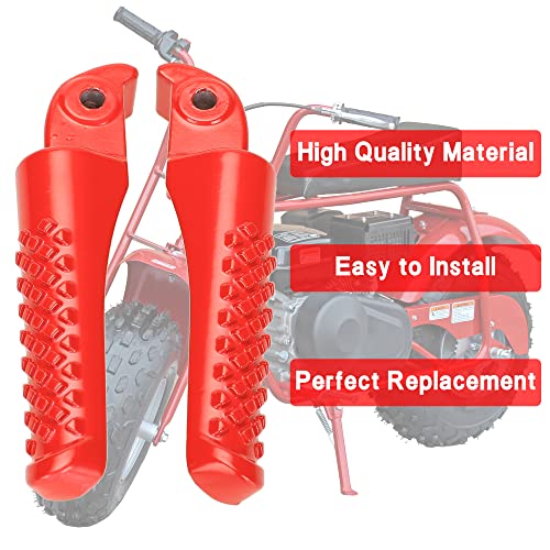 GREHUA Foot Pegs Footrest Bracket Set Assembly Kit for 6.5Hp 212cc 196cc Coleman BT200X CT200U-EX CT200U-EXR CT200U Trail 200 CT100U Trail 100 Powersports Motor Mini Bike Parts Left Right 2 pack Red