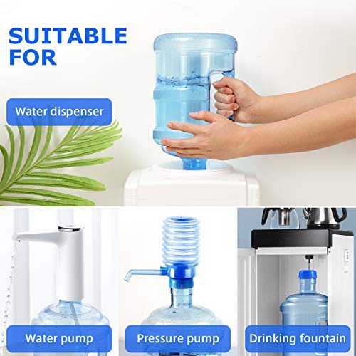 Veemoon 5L Water Jug Water Bottle With Screw Caps Water Jug Container, Empty Mineral Water Bottle Portable PC Bucket Water Bottle with Grip Carry Handle Water Containers