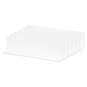 meccanixity l type shelf dividers, pvc clear closet shelf separator organizer clapboard for kitchen cabinet bookcase office supermarket 25 x 3 x 6cm pack of 6