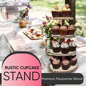 Southern Blessings Rustic Cupcake Stand - Rustic Cake Stand - Wedding Cake Stand - Rustic Wedding Decor - Wooden Cupcake Stand - Wood Cake Stand - Winnie The Pooh Baby Shower Decorations - Woodland