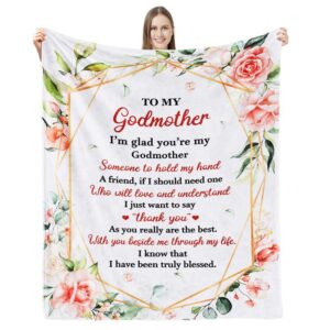 merry carve godmother gifts from godchild, godmother gift from goddaughter godson birthday god mother gifts for women christmas mothers day for godmother proposal gift throw blanket 50"*60"