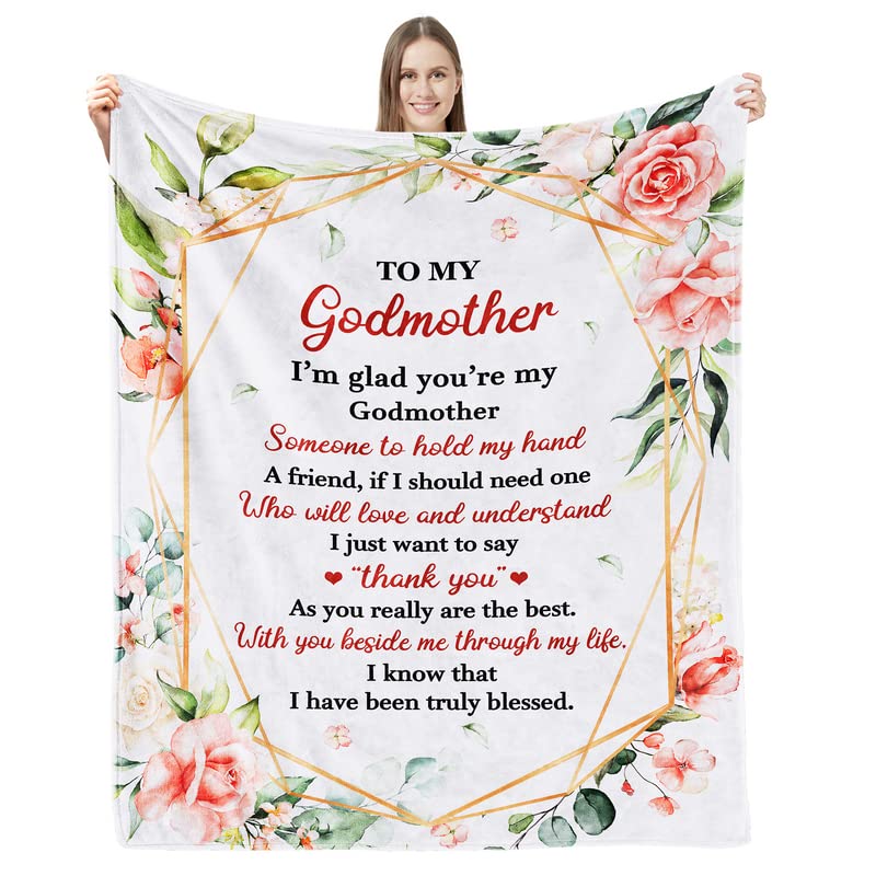 Merry Carve Godmother Gifts from Godchild, Godmother Gift from Goddaughter Godson Birthday God Mother Gifts for Women Christmas Mothers Day for Godmother Proposal Gift Throw Blanket 50"*60"