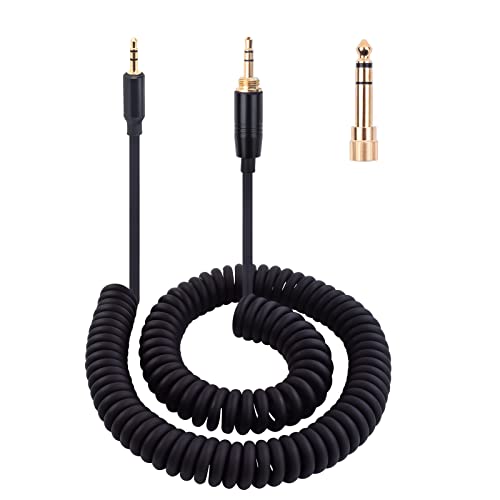 Alitutumao Spring Coiled Audio Cable Replacement Aux Cord Compatible with Bose Quietcomfort QC45 QC35 NC700 On-Ear 2/OE2i/Soundtrue/Soundlink Headphones, 6.35mm Adapter Included