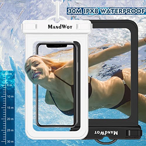 MandWot Waterproof Phone Pouch Face ID Unlock Support,Universal [8"] Cell Phone Case IPX8 Underwater-iPhone 14/13/Pro/Max/XS Galaxy S22+/S21/Note 20 Google,Beach Swimming Travel Vacation Essentials