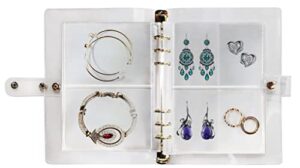 travel jewelry earring organizer storage bags book,upgrade transparent jewelry organizer storage book,small clear plastic bags for jewelry travel necklace ring storage bags(70 grids+70 bags 2 sizes)