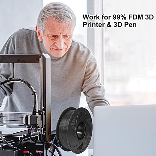 3D Printer Filaments, PLA Filament 1.75mm, 1kg(2.2lbs) Spool-Dimensional Accuracy +/- 0.02mm, Neatly Arranged No Bubbles, Compatible for Ender 3 Pro/Ender 3 V2/S1/CR-20/Voxelab Aquila C2, Silk Black