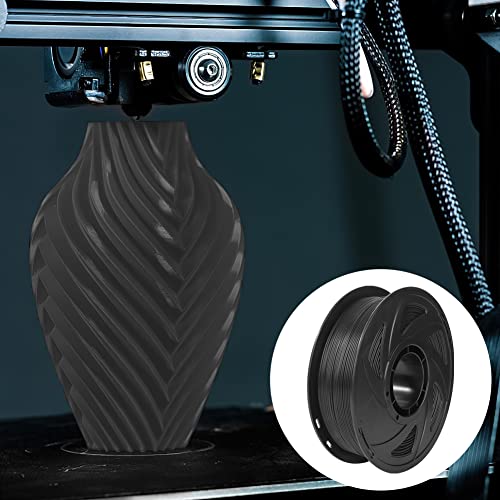 3D Printer Filaments, PLA Filament 1.75mm, 1kg(2.2lbs) Spool-Dimensional Accuracy +/- 0.02mm, Neatly Arranged No Bubbles, Compatible for Ender 3 Pro/Ender 3 V2/S1/CR-20/Voxelab Aquila C2, Silk Black