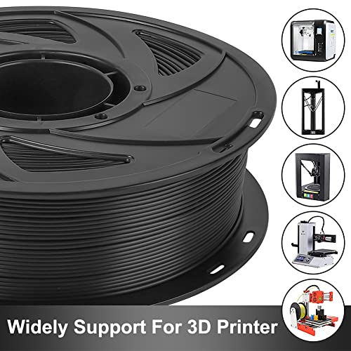3D Printer Filaments, PLA Filament 1.75mm, 1kg(2.2lbs) Spool-Dimensional Accuracy +/- 0.02mm, Neatly Arranged No Bubbles, Compatible for Ender 3 Pro/Ender 3 V2/S1/CR-20/Voxelab Aquila C2, Silk Black