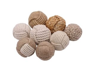 set of 8 nautical decorations balls, weeding décor,jute rope balls natual color, knott ornaments, coastal décor, living room décor, diy projects