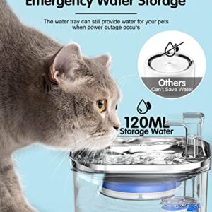 Cat Water Fountain, 68oz/2L 304 Stainless Steel Cats Fountain Water Bowl, Quiet Electric Automatic Pet Water Dispenser with 3 Filters, Pet Drinking Fountains for Cats, Small Dog, Multiple Pets