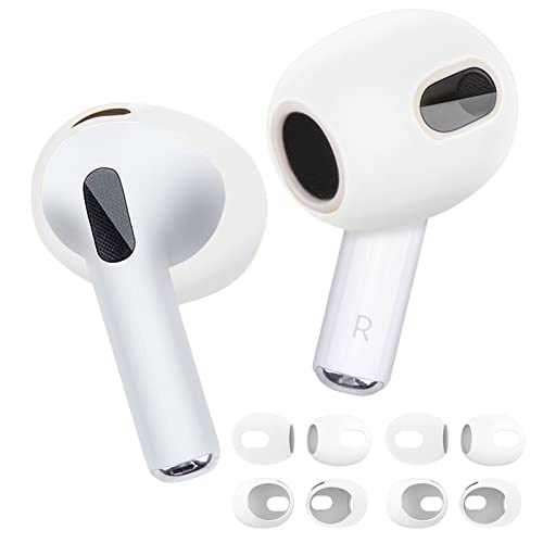 6 Pairs HOMICO for AirPods 3 Ear Tips Silicone Ear Covers [Fit in Case] Anti-Slip Earbud Covers Accessories Compatible with AriPods 3rd Generation - White