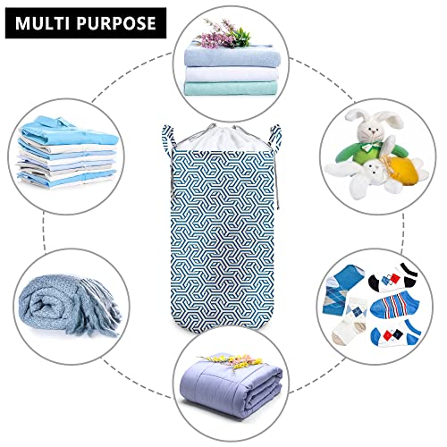 Beegreen XX-Large Drawstring Laundry Hamper Geometric 115L Laundry Bag, Collapsible Laundry Baskets with Handles, Dirty Clothes Hamper for Bedroom Bathroom Dorm,Foldable Tall Clothes Hamper