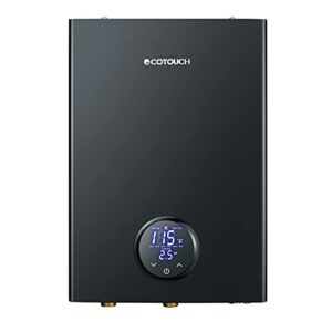 electric tankless ecotouch 18kw on demand instant hot water heater 240v, self-modulation point of use hot water heater whole house eco180b black