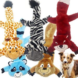 jalousie multipack stuffingless dog squeaky toys dog toy dog with durable liner no stuffing dog toy - dog toys for pets dogs for small medium large dogs (medium to large - 5 pack)