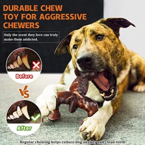 Dog Chew Toys for Aggressive Chewers Indestructible Dog Toys,Real Bacon Flavored,MOXIKIA Tough Dog Bone Chew Toy Durable Dog Toys for Medium/ Large breed Dogs, Best Extreme Chew Toys to Keep Them Busy